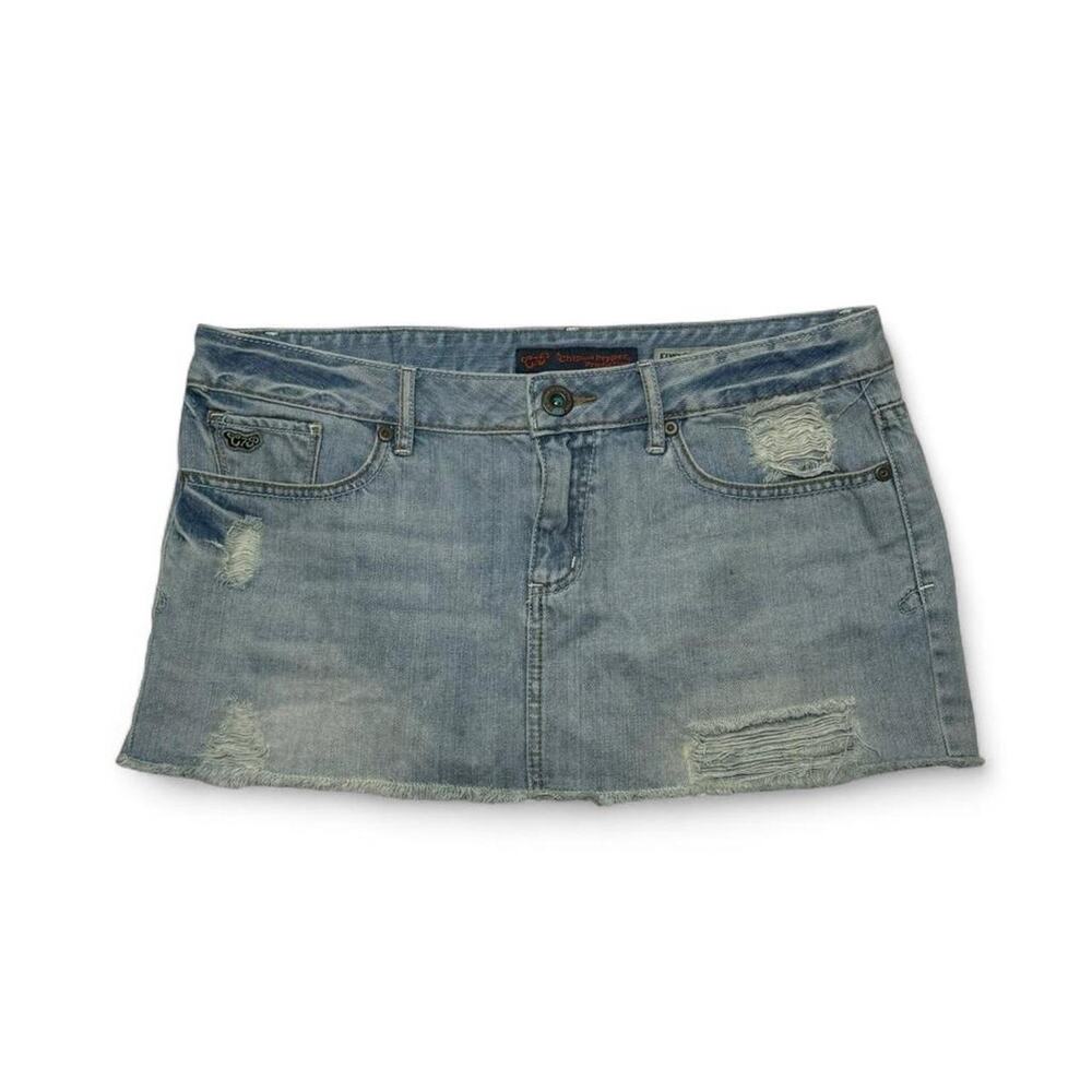 Chip & Pepper Production Y2K Mini Low Rise Denim Skirt Size 11 Women 100%Cotton